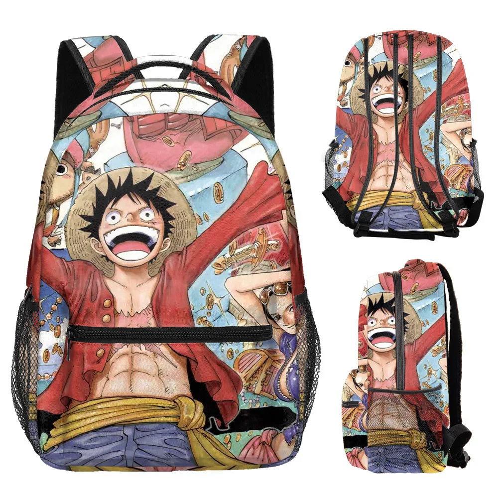 

Цельный рюкзак Luffy Zoro с двусторонним принтом, большая школьная сумка в стиле аниме, большая вместительная дорожная сумка 40 см для детей-студентов