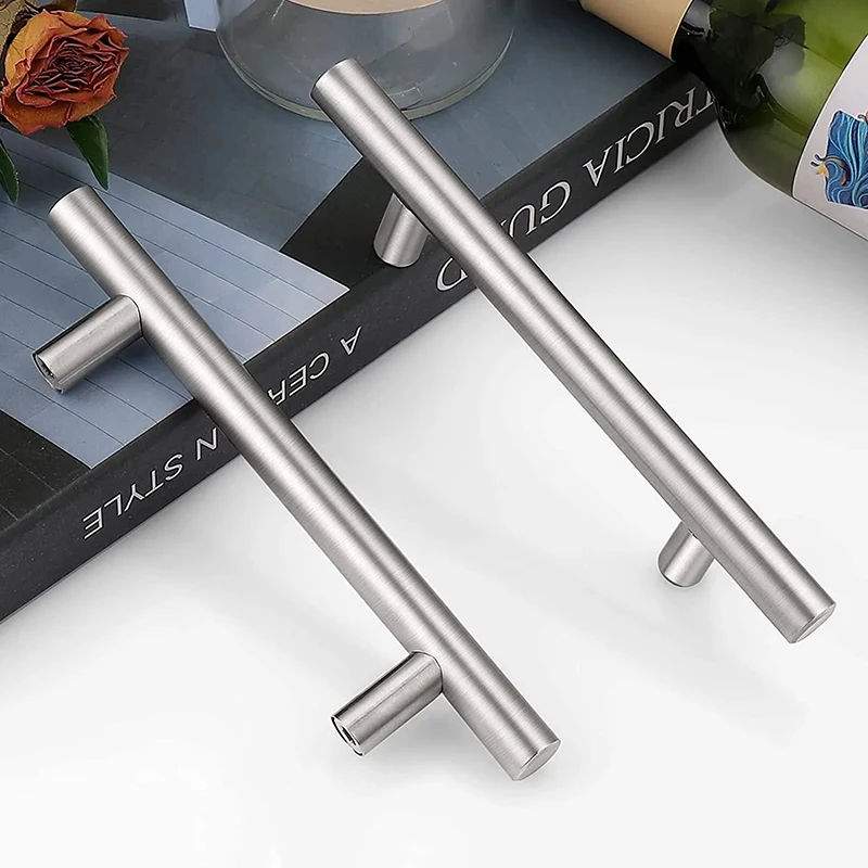 96mm/128mm 201 Stainless Steel Handle T-Type Handle Furniture Round Tube Round Leg Hollow Handle Stainless Steel Tray Handle