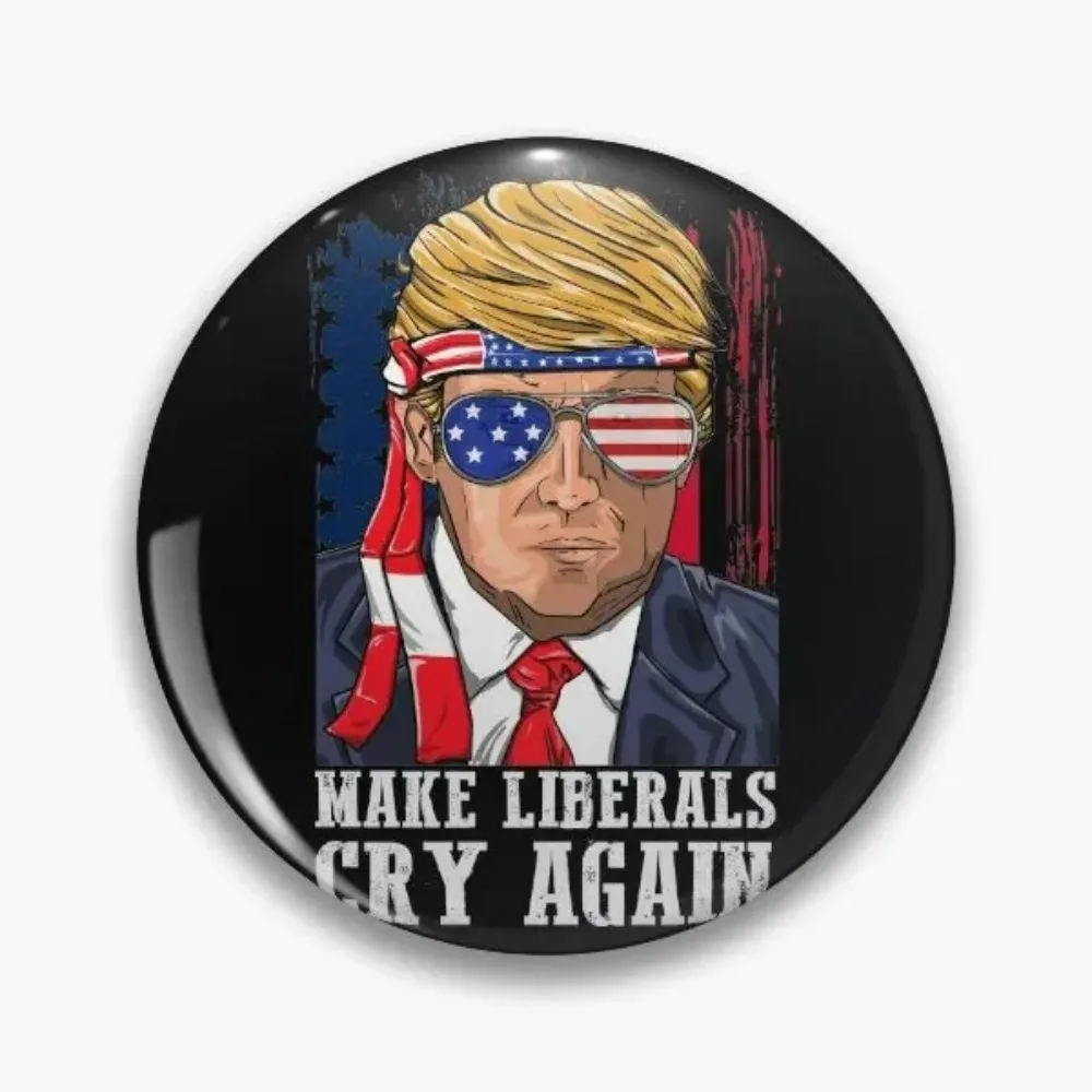 Make Liberals Cry Again Donald Trump 2024 Soft Button Pin Cute Gift Fashion Brooch Lover Cartoon Metal Badge Women Creative Hat