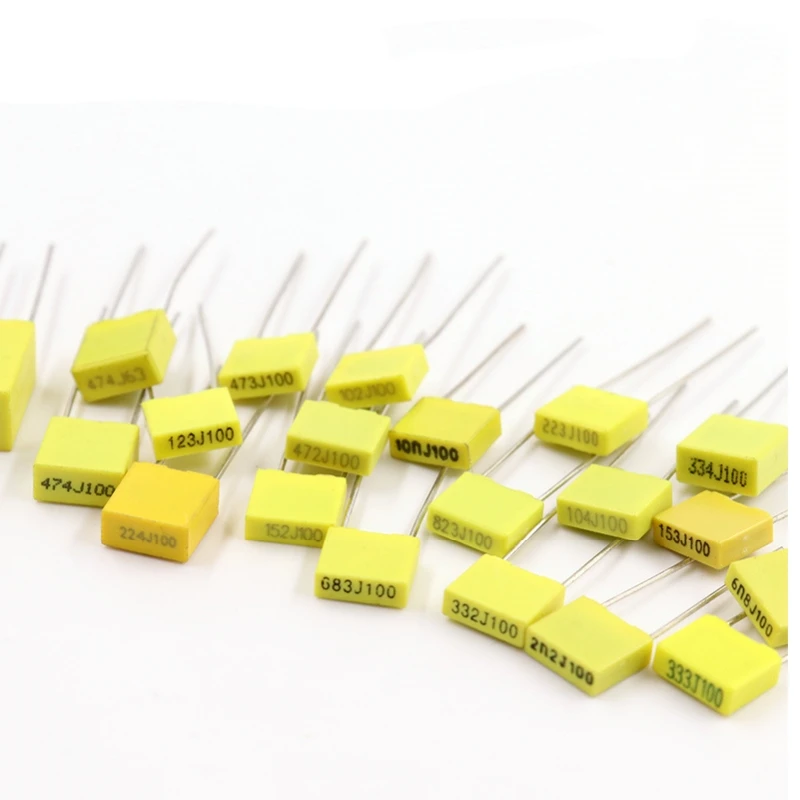 

20 pcs Polypropylene Safety Plastic Film 100V 1nF ~ 470nF 100nf 220nf 10nf 47nf 22nf 1nf 0.47uf 0.1uf Correction capacitor