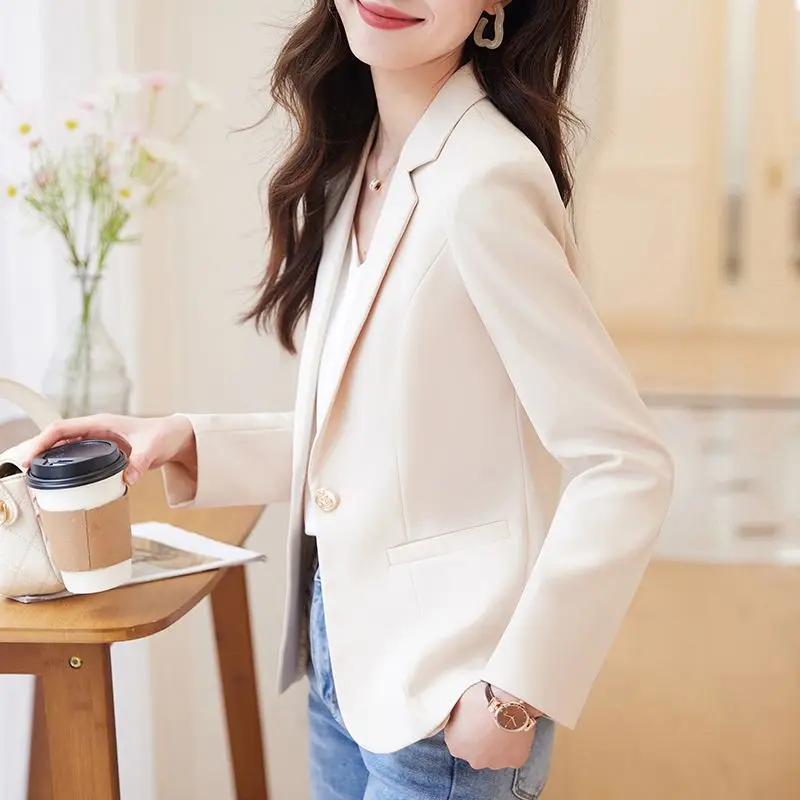 بدلة ort White Jaet للسيدات كاجوال احترافية بأزرار طويلة لربيع وخريف وصل حديثًا للسيدات #3