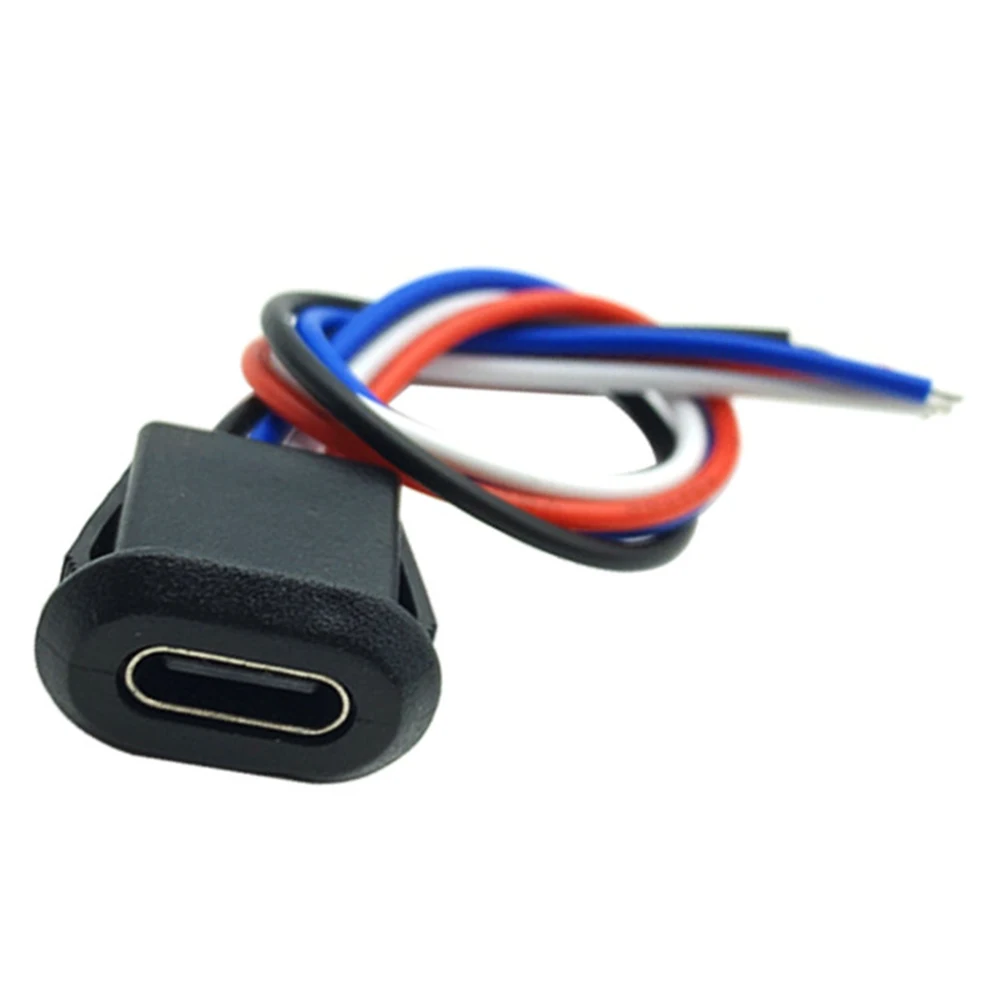 1PCS Type C Female Charging Socket Plate 4pin for Waterproof Outdoor Charging Applications and Rugged Environments