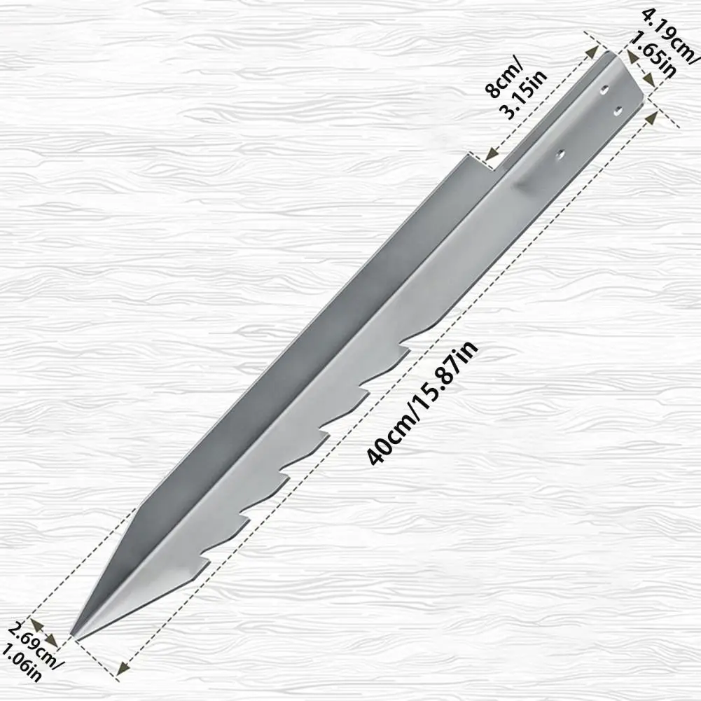 

40cm Fence Post Stakes Repair Kit Steel Fence Post Ground Stakes Anchor Repair Kit With Adjustable Width Connection And Base