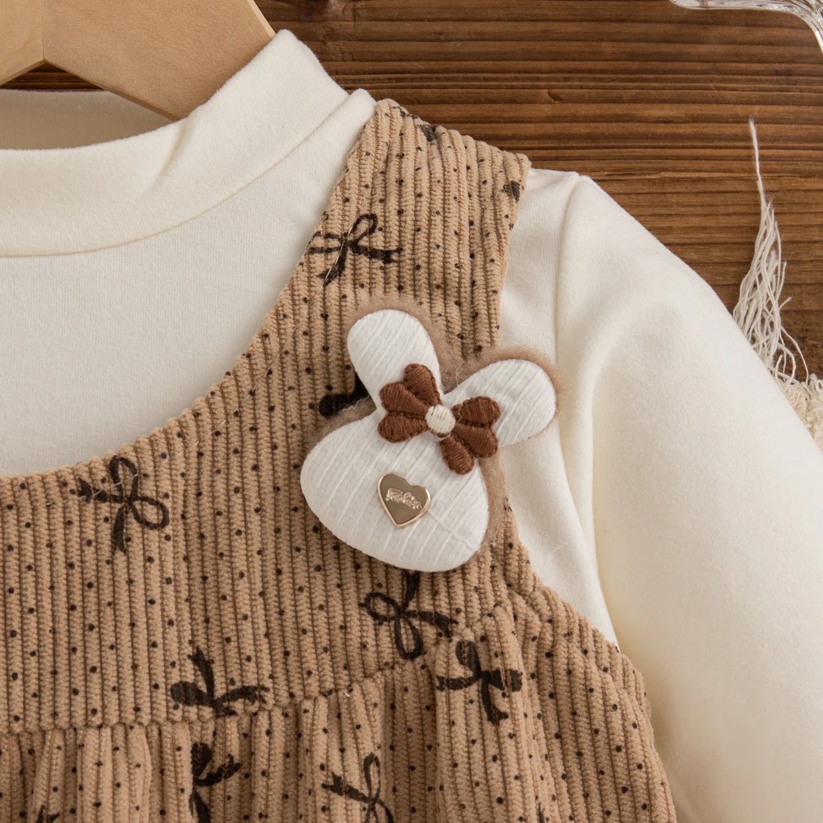 الفتيات اليومية عارضة اللعب زي ربيع الخريف لطيف القوس البولكا نقطة طباعة لينة فستان منسوج طفلة فستان بكم طويل