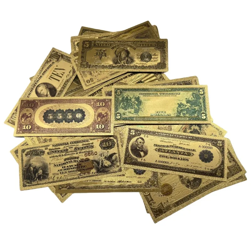 

2025 New 36 Types America Banknote Dollar Banknote in 24K Gold Plated For Collection
