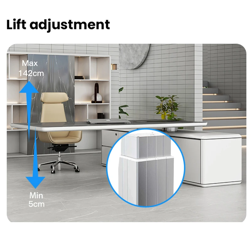Wholesale Luxury Modern Executive Office Desk CEO Design Adjustable Ergonomics Electric Lift Convertible Wooden CE Certified