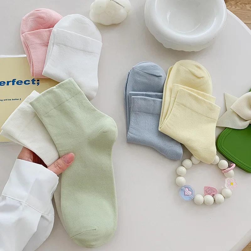 Women's midtube trend all-in-one summer thin cotton ins tide summer boneless short tube socks