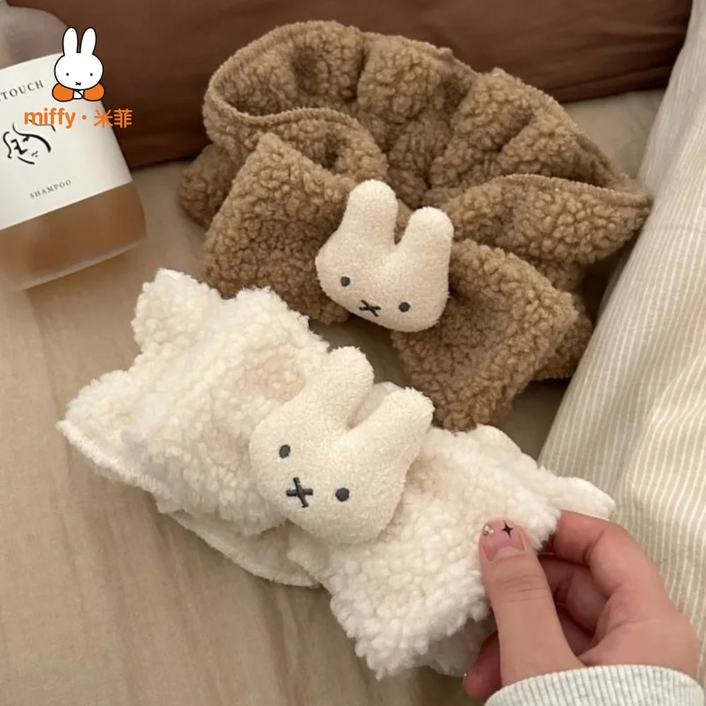 Miffy Hairband Bow Elastic Face Wash Makeup Headband Cute Girl Essential Toiletries Hair Decoration Best Friend Same Gift