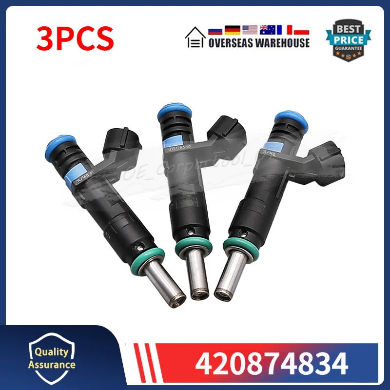 Set Of 3 Fuel Injectors Fits For Sea-Doo GTR RXT WAKE GTX GTI RXP 420874834 420874846