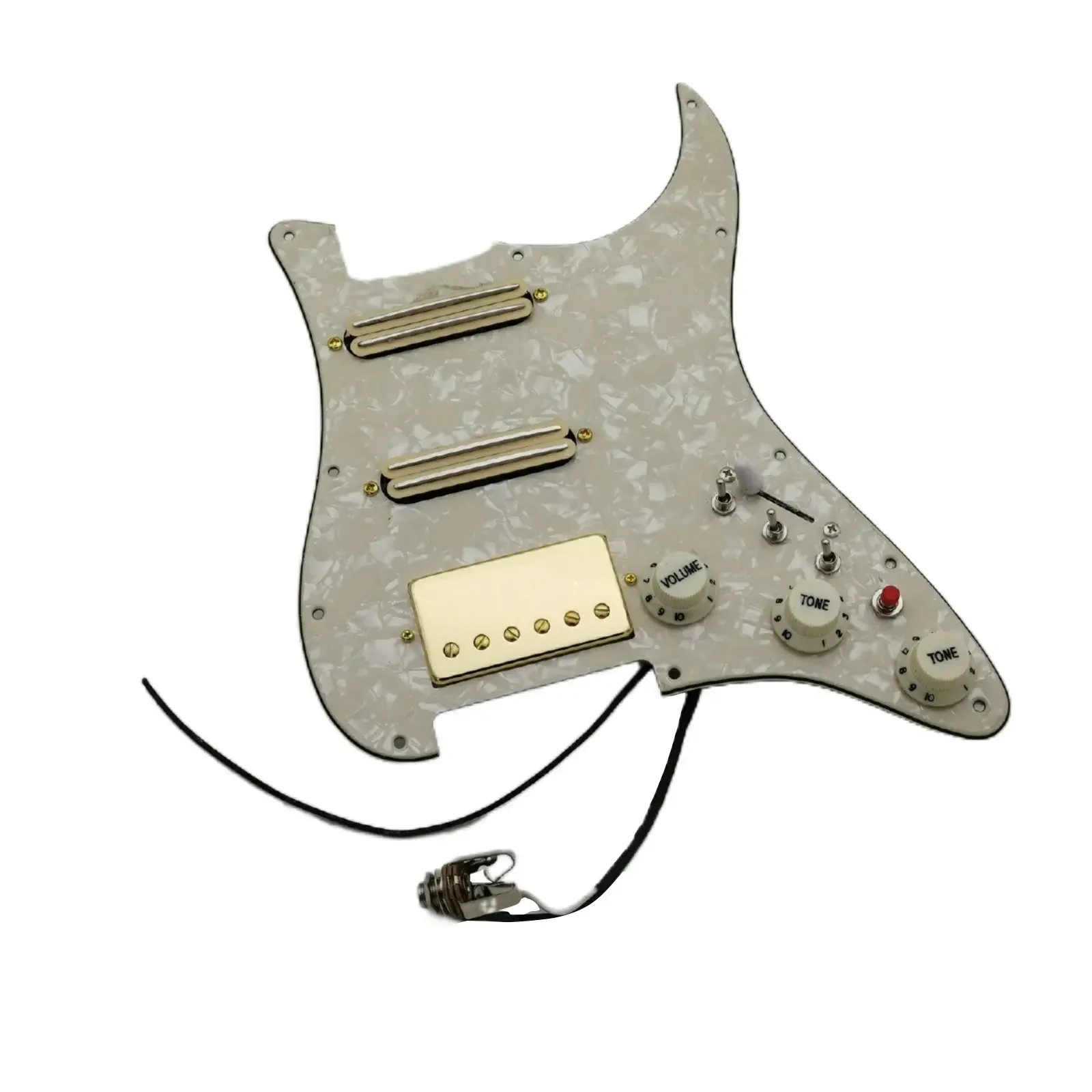 Alnico 5 Humbucker Pickups HSS Prewired Loaded Pickguard Wiring Harness Single Feature Guitar
