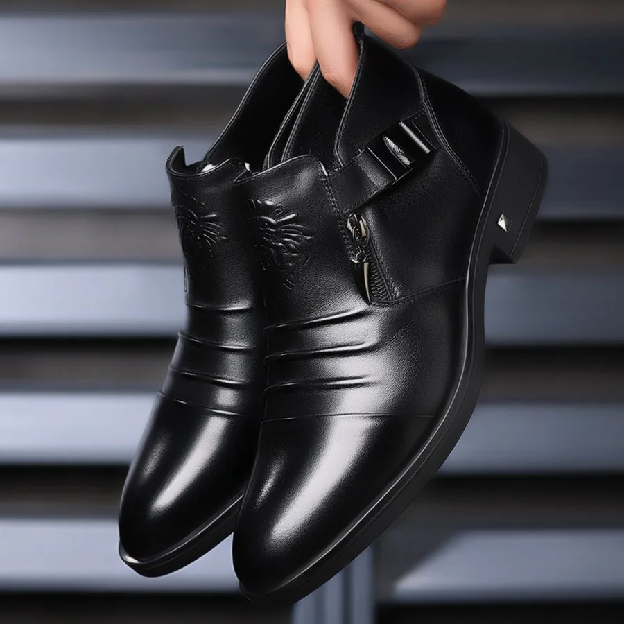 Herren Chelsea Boots in Übergröße, mit seitlichem Reißverschluss, runder Zehenpartie, lässige Stiefeletten für den Alltag und Winteranlässe – Detail 11