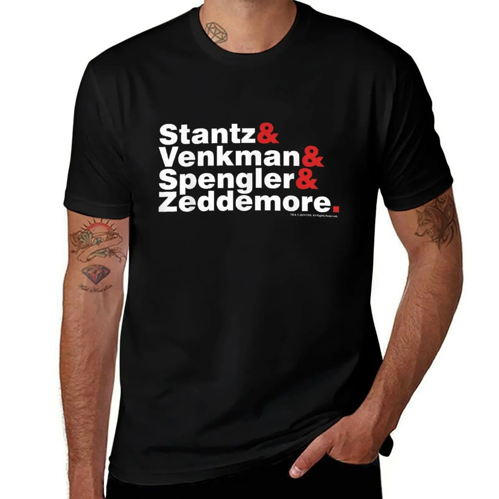 Ghostbusters White Red Name Stack T-Shirt Casual Soft Cotton Short Sleeve Tee T-Shirt