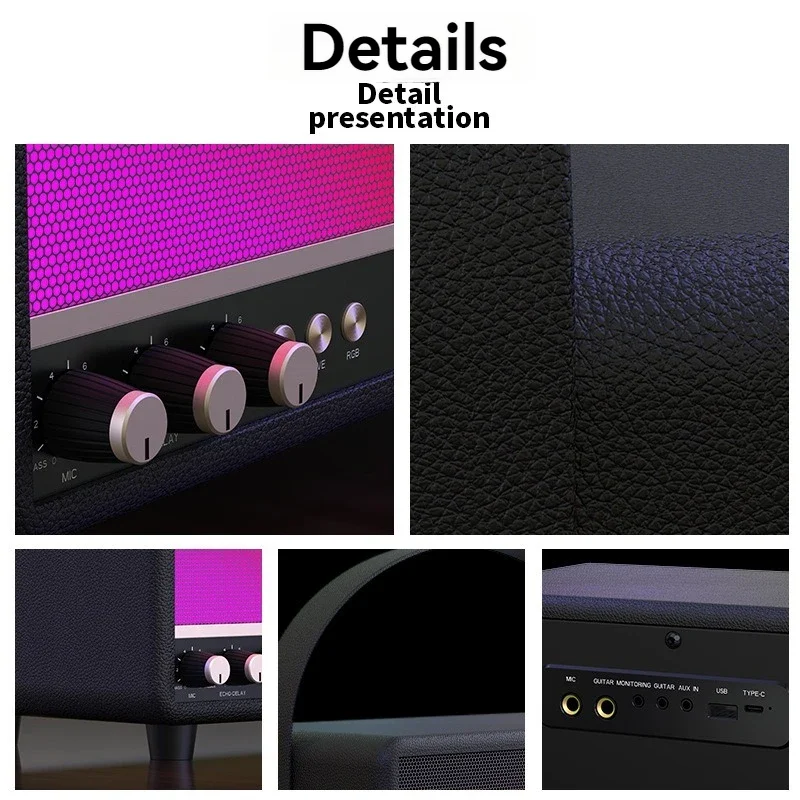 ซับวูฟเฟอร์กำลังสูง220วัตต์กล่องเสียงกลางแจ้งแบบพกพาย้อนยุคเดสก์ท็อปไร้สายลำโพงบลูทูธคุณภาพเสียง Hi-Fi AUX USB