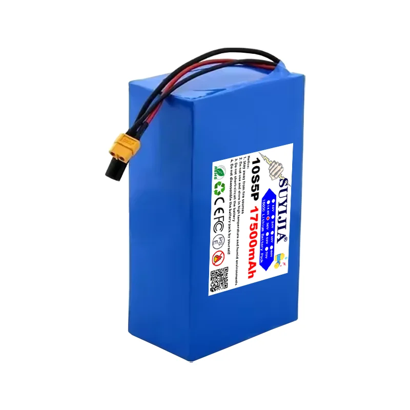 2026 10s5p 36v 17500mah 18650 High-power Rechargeable Lithium Battery DC +42V 2A Charger, Used for Electric Motorcycles,bicycles
