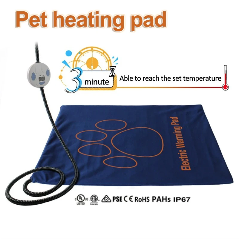 Pet Electric Heating Pad Blanket 45×60cm Pet Dog Cat Winter Warmer Pad Waterproof Adjustable Temperature Dog Mats US/UK/EU Plug