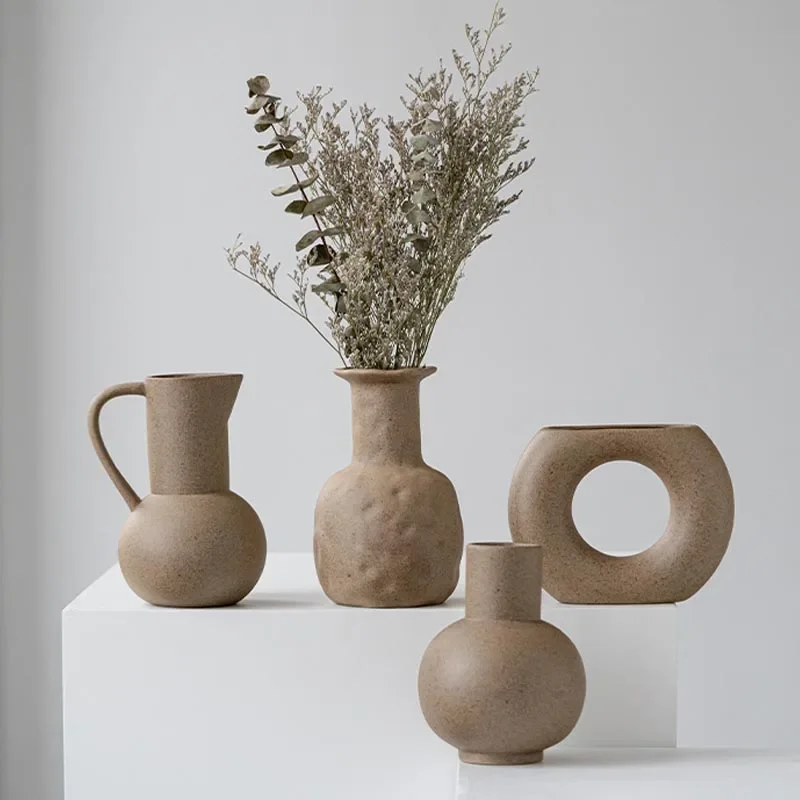 CAPIRON Ceramic Vase Nordic Multiple Styles Flower Container Decor for Living Room Home Decoration Office Balcony Interior