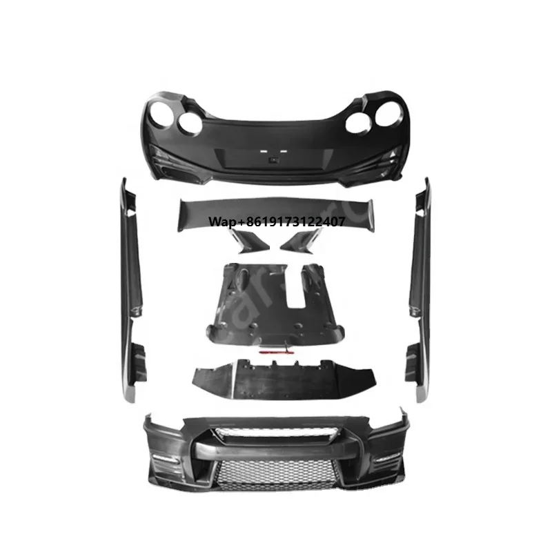Car Tuning Parts GTR35 Upgrade Bumper Assembly Carbon Fiber Wide Bodykit for Skyline GTR R35 Body Kits