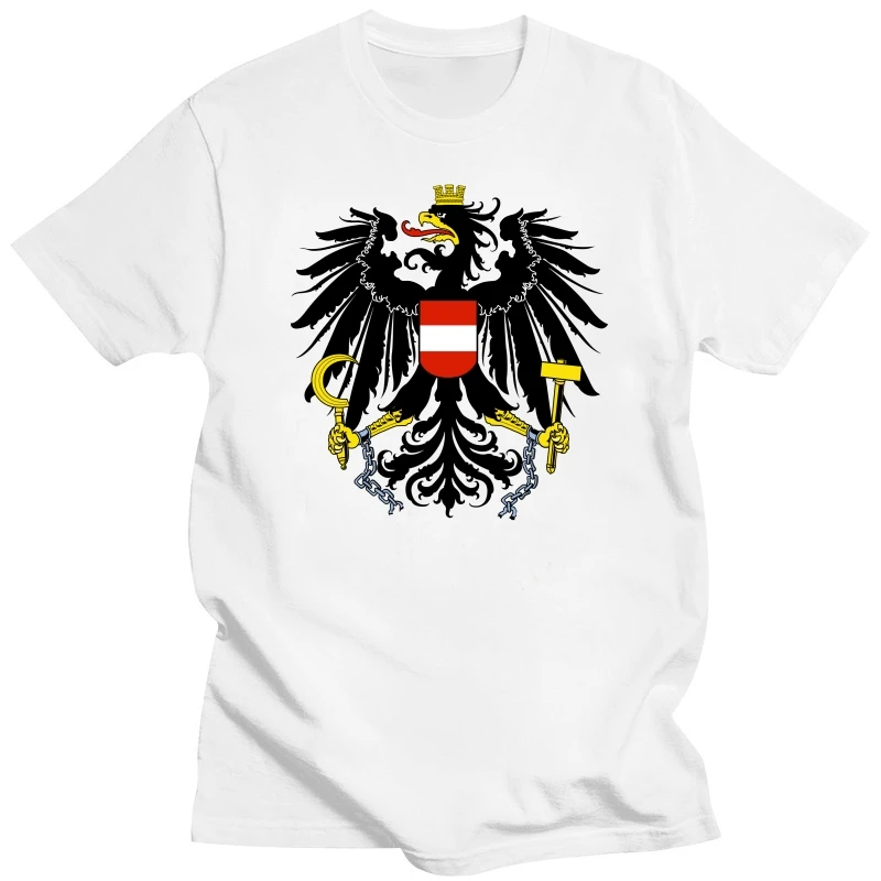 Austrian Coat Of Arms T-Shirt Tee Shirt Free Sticker Austria Flag Aut At Short-Sleeved Tee Shirt