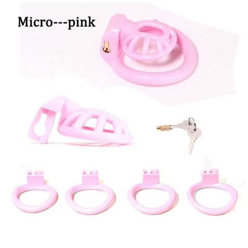 Pink Chastity Cage Super Small Penis Ring Locked Male Chastity Device sex toys for me