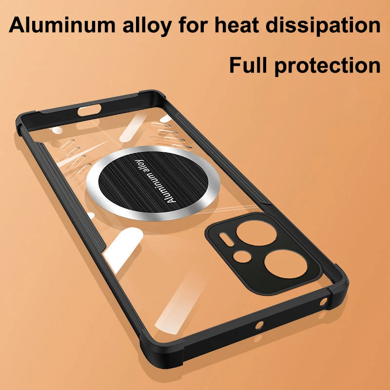 For Redmi Note 11T Pro Plus Graphene Vent Hole Case POCO X4 GT Heat Dissipation Breathable + Radiator Redmi Note 12T Pro K50i 5G