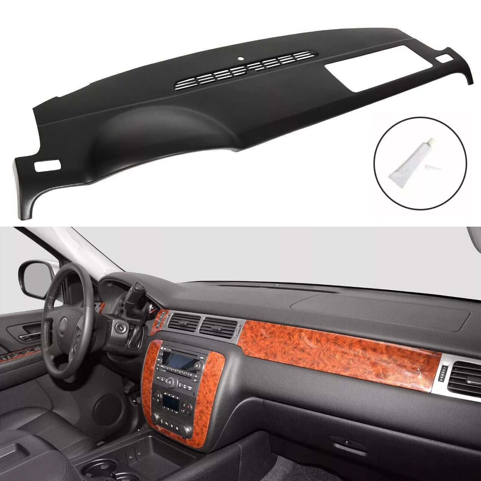 

Dash Cover Cap Black For 2007-2014 Avalanche Suburban Tahoe Yukon Panel Pad