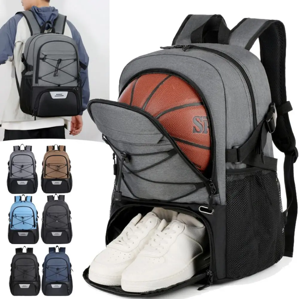 

Large Capacity Basketball Backpack Shoes Compartment Waterproof Soccer Ball Backpack Breathable Separate Ball Holder Sports Bag