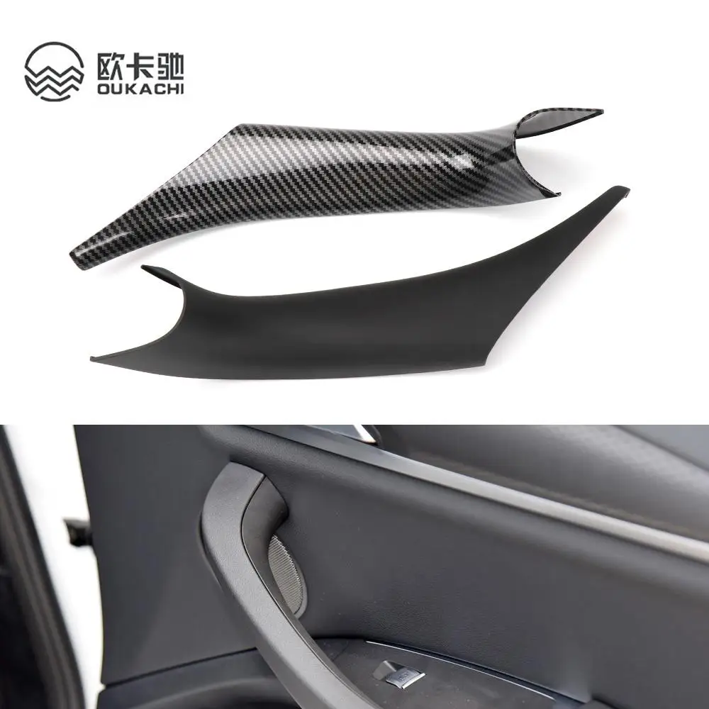 for BMW G30 5 Series X3 X4 ix3 G01 G02 2017-2023 Car Inner Door Handle Panel Pull Trim Cover Carbon Fiber Interior Accessories