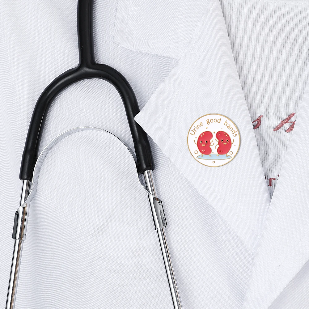 بروش مينا للمسالك البولية جميل ، حقيبة ظهر كرتونية طبية ، دبوس معطف بطية صدر ، شارة للطبيب أو الممرضة أو طالب الطب