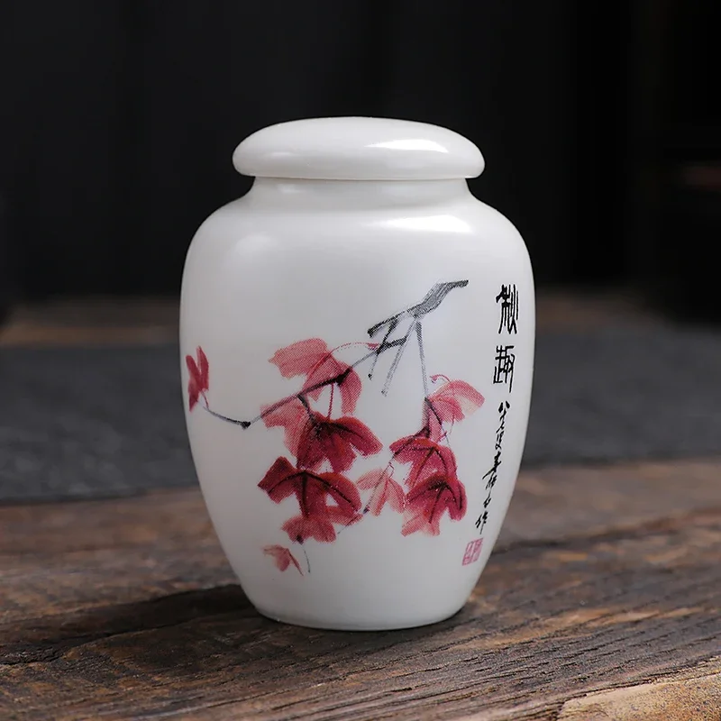 3pcs 5.3*7.2cm Ceramic Mini Portable Tea Can Facial Mask Powder Can Lotion Container Food Containers Tourism