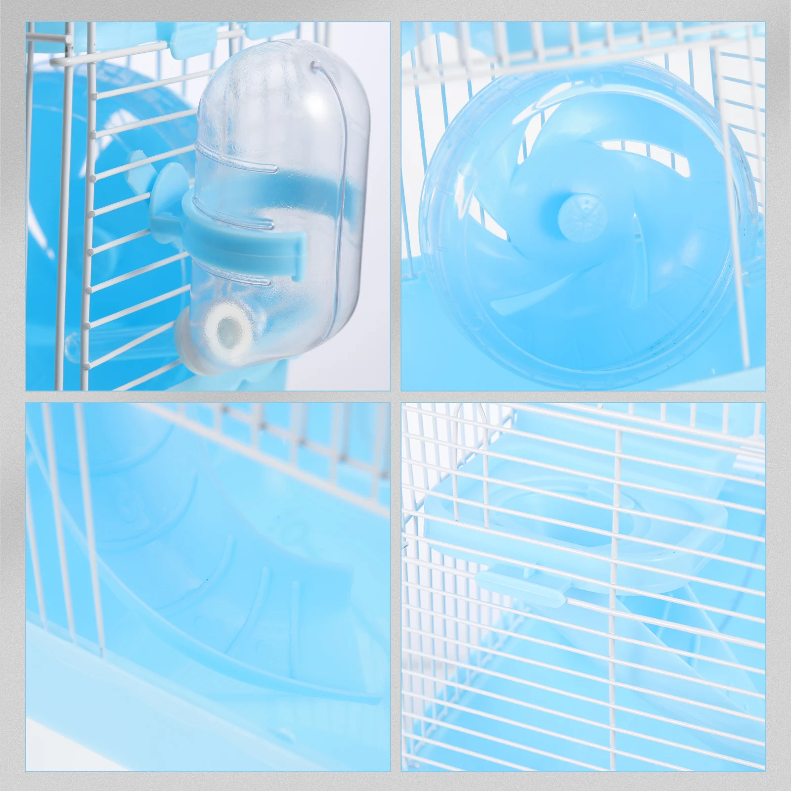 

Hamster Cage Castle Double-layer Multi Chamber Hide Small Animal House Blue Pet Accessories Homes and Habitats