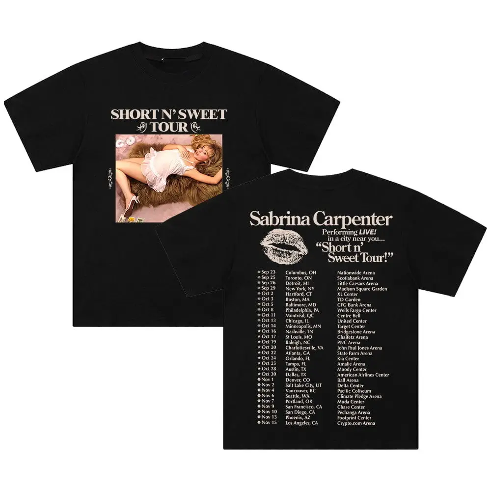 Sabrina Carpenter Short n' Sweet Tour 2024 Merch T-Shirt Unisex Short Sleeved T Shirt Casual Tee