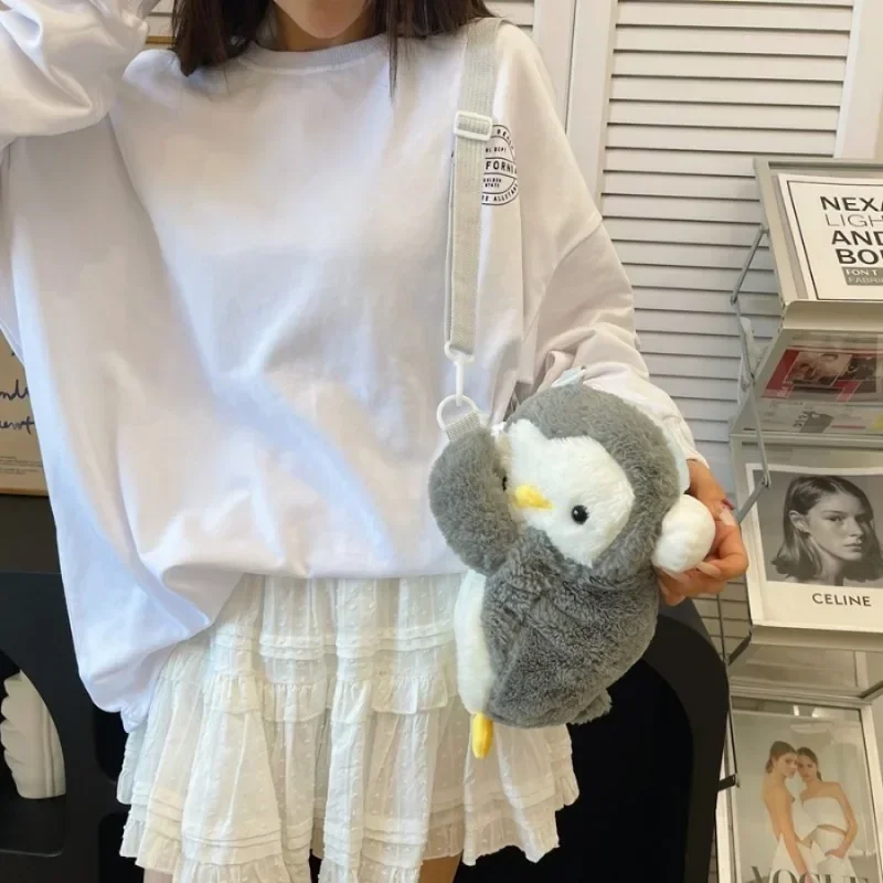 Penguin Plush Backpack Kawaii Sheep Fashion Bag Animal Cute Doll Shoulder Bag Women Crossbody Bag Mobile Phone Coin Purse Case