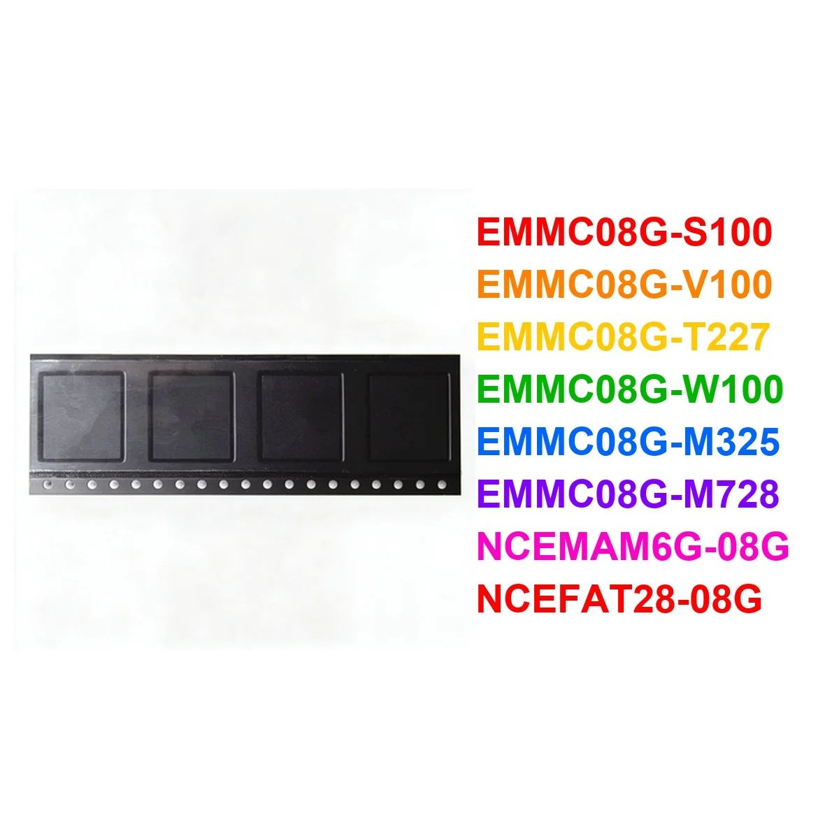  test EMMC08G-S100 EMMC08G-V100 EMMC08G-T227 EMMC08G-W100 EMMC08G-M325 EMMC08G-M728 NCEMAM6G-08G NCEFAT28-08G BGA Chipset