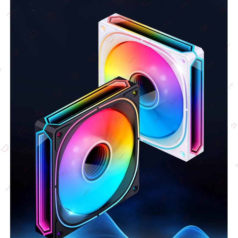 

Вентилятор для корпуса ПК Qiaosibo FR505 белый, 12 см, ARGB, с трехсторонним зеркальным эффектом, для настольного компьютера