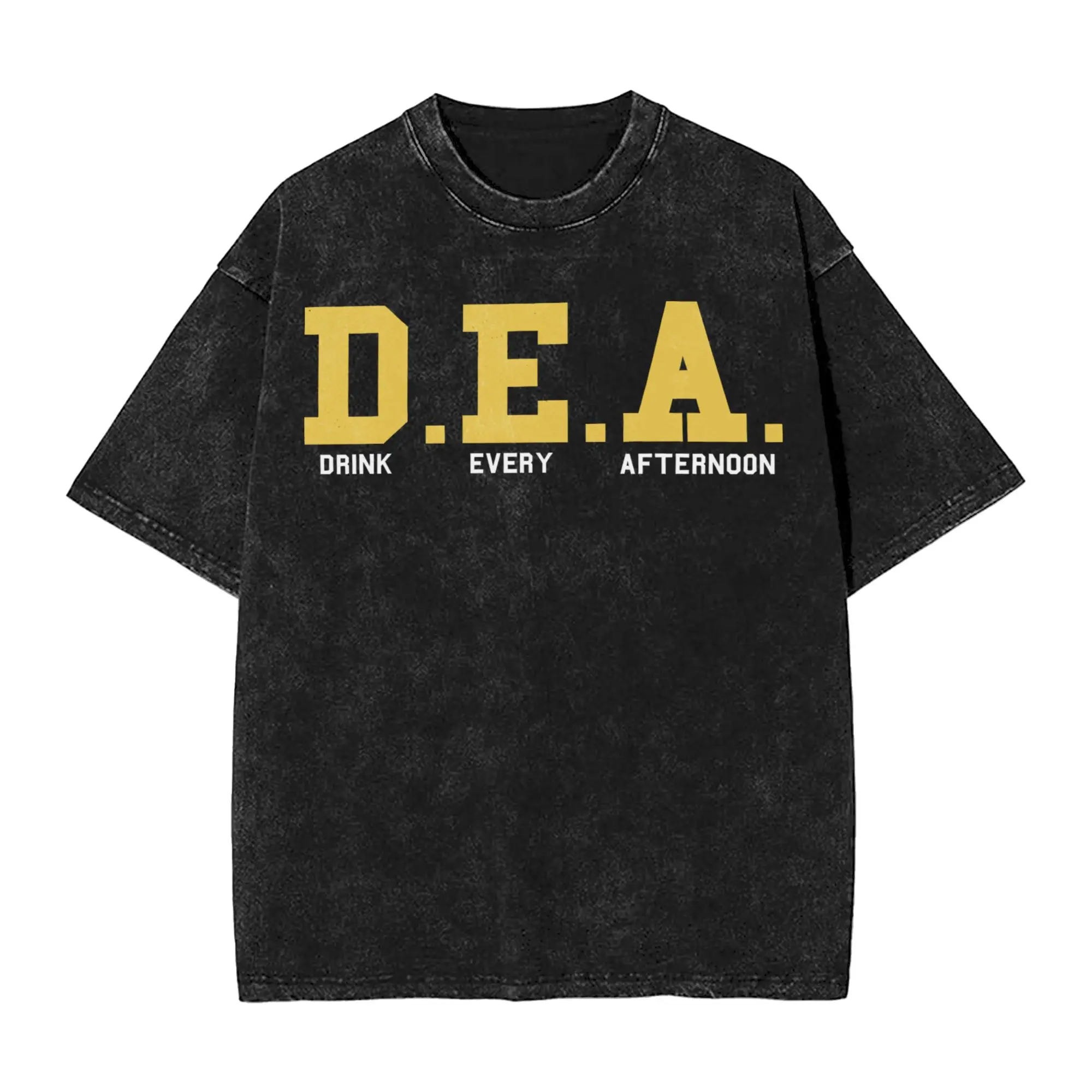DEA Special Agent Drink Every Afternoon T Shirt Hip Hop Washed Cotton Street T-Shirts  Novelty Men Women Streetwear Summer Tees