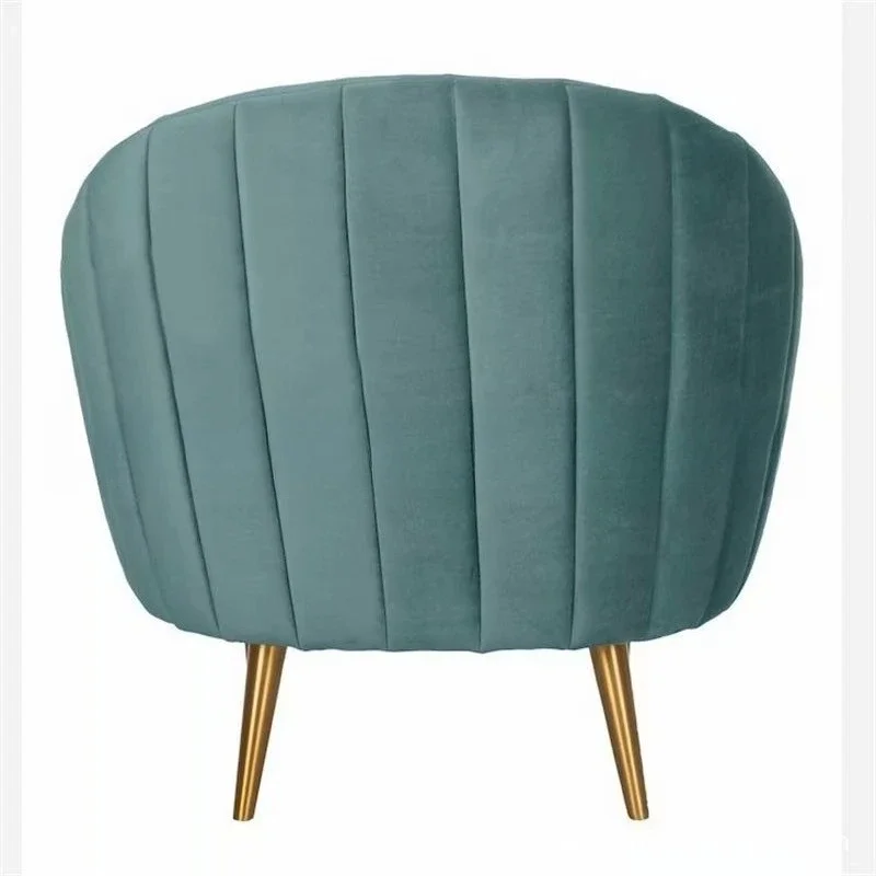 Canapé Simple et moderne en acier inoxydable, meuble rond décontracté en flanelle