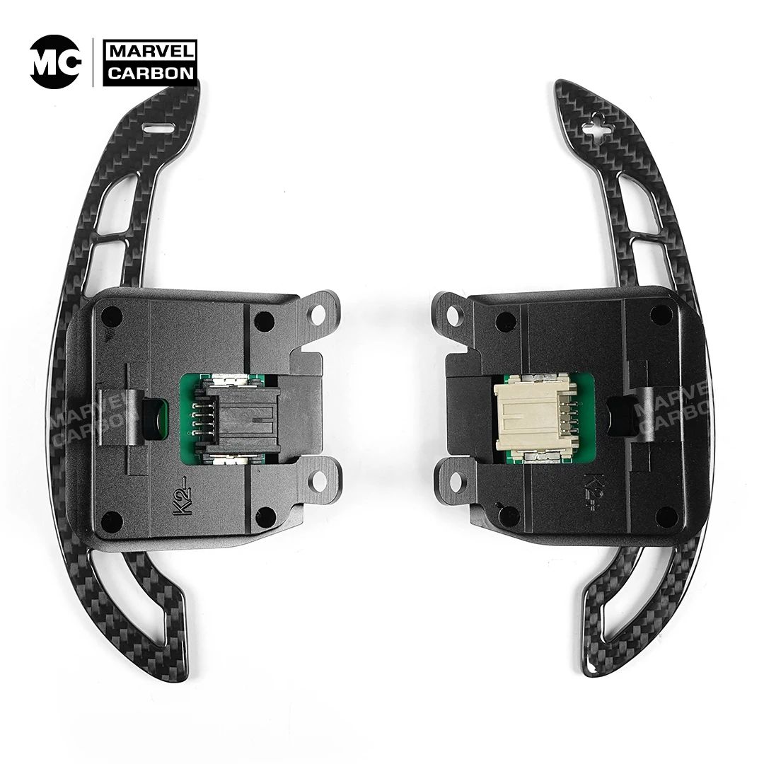 MC Fif For Corvette C8 Glossy Carbon Fiber Steering Wheel Magnetic Shift Paddle Magnetic Attraction Function Car Accessories