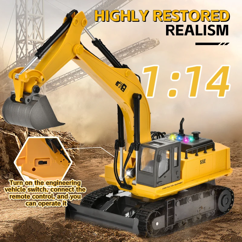 RC 15-канальная модель экскаватора из сплава, ручная пластиковая инженерная машина, бульдозер, экскаватор, роликовая лопата, строительная машина, игрушка