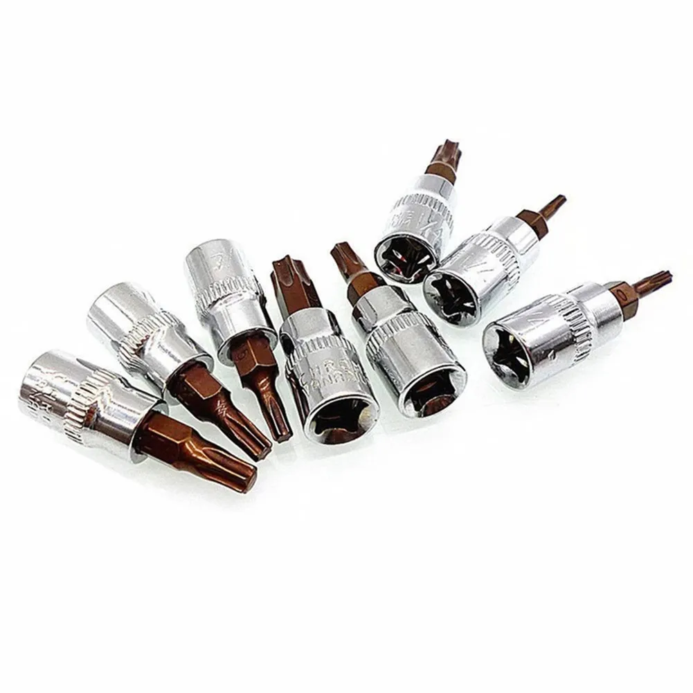 1Pc Torx Head Screwdriver Bits Socket Set 1/4 Inch Drive Socket Hand Tools T8 T15 T20 T25 T27 T30 T40 Motor Repairing Tools