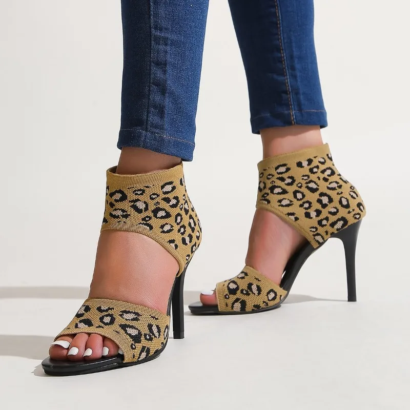 

Luxury Trend Leopard Print Designer Dance Shoes High Heels Latin Dance Sandals Summer Party Bar Ballroom Performance Shoes