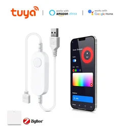 Zigbee 3.0 스마트 RGB LED 스트립 라이트 컨트롤러 Dimmable Tuya Wifi For COB 네온 Led 스트립 Alexa Google Assistant Smartthing