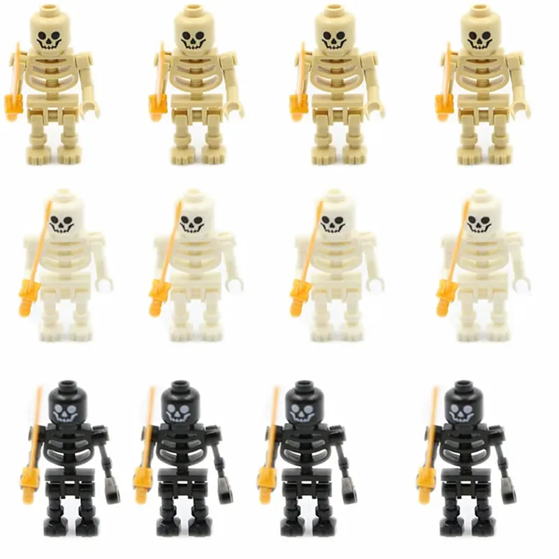 2023  Hot 4pcs/Set Skeleton Soldier (Straight Arms / Swivel Arms) Solid Figure Building Block For Children Kids