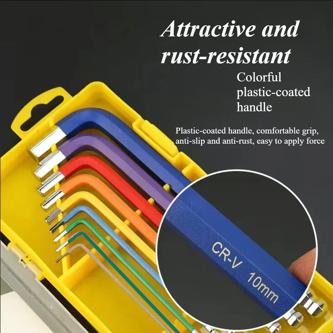 

9Pcs Bicycle Hex Key Set Colorful Hexagon Spanner Flat Ball Opening Wrench MTB Road Bike Repair Tool Kit