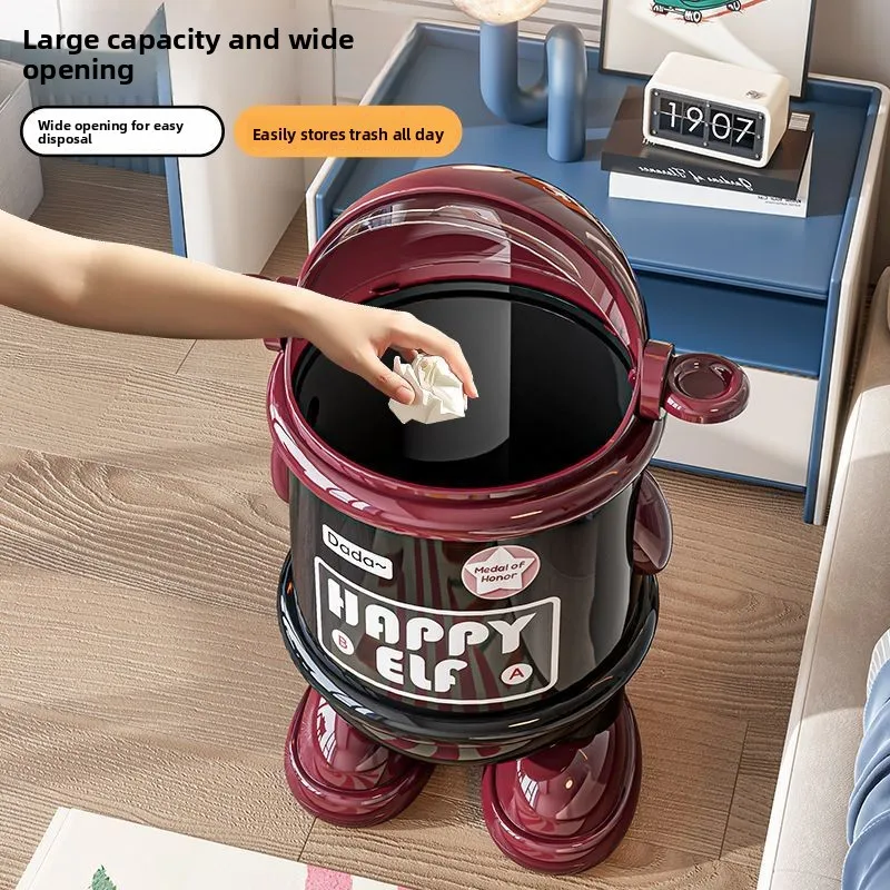 

Настольная корзина для мусора в виде космического костюма: креативная, эстетичная, роскошная, для дома и гостиной, с пластиковой крышкой