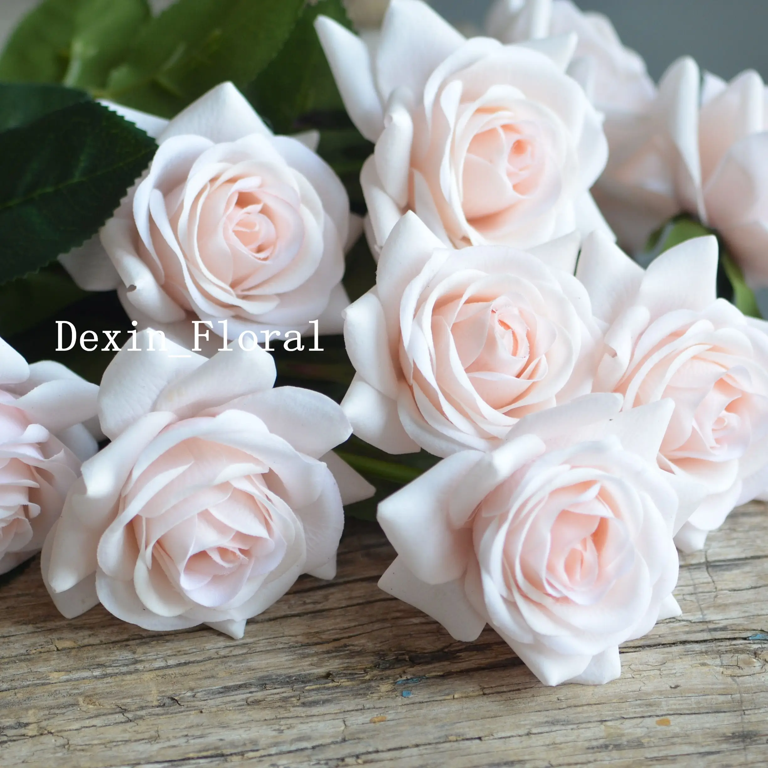 Soft Pink, Pale Blush Pink Real Touch Artificial Roses, Special Morandi Color Rose, Perfect For DIY Arrangement, Wedding Flowers