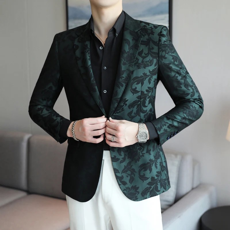 2024Spring S-5XL High Quality Fashion with Handsome Trend Business Boutique Wedding Dance Men\'s Casual Suit Single West Coat Top