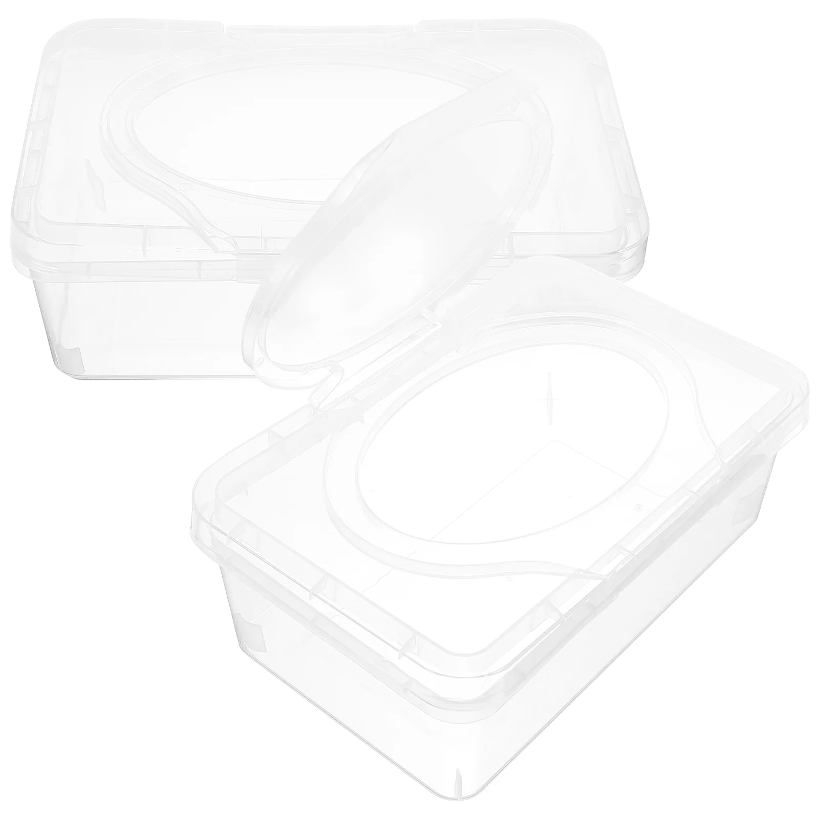 

2 Pcs Tissue Baby Wipes Box Office Refillable Pp Wet Container Weighted Dispenser