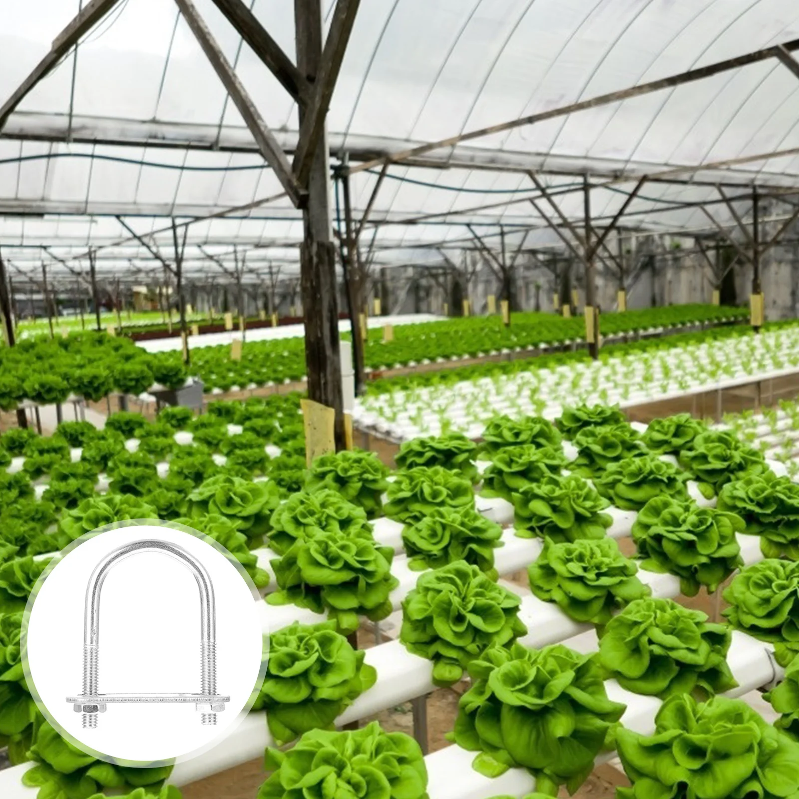 

25pcs U Shaped Fixed Clips Durable Tube Clamps Greenhouse Accessories Polished Surface Safe Long Lasting Simple Style