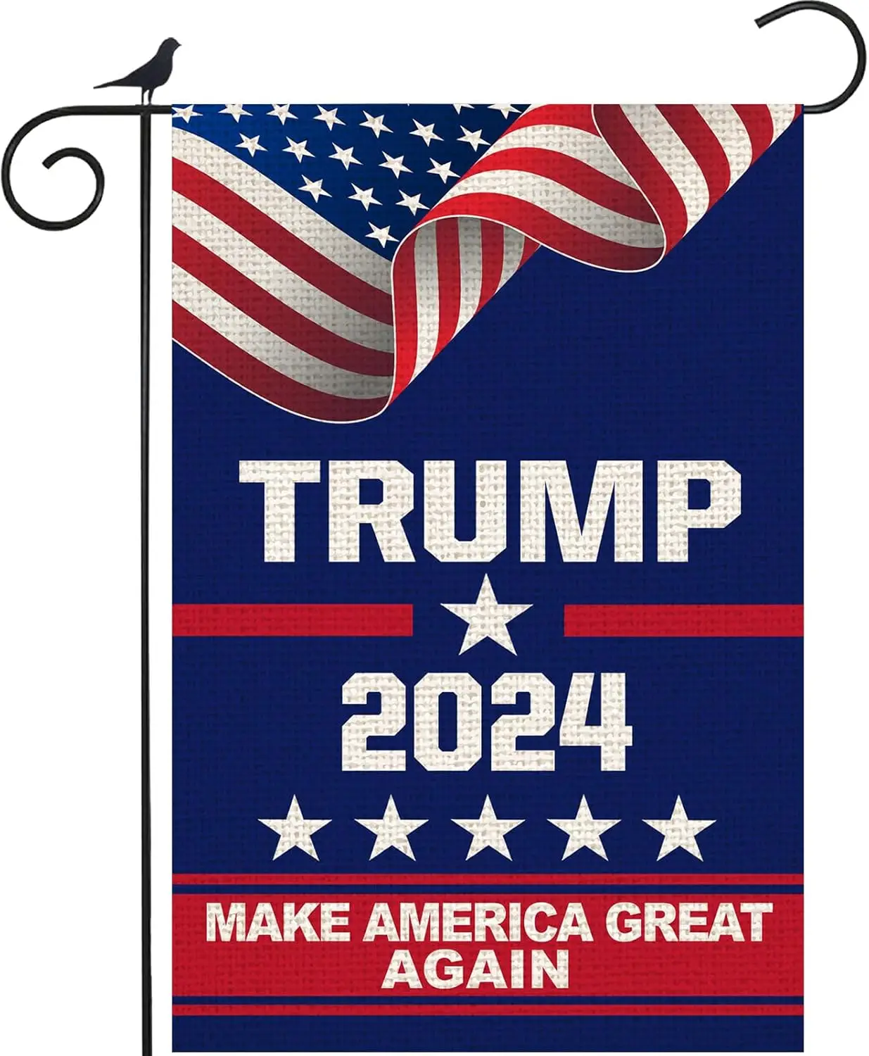 Premium Donald Trump 2024 Make America Great Again Decorative Garden Flag Double Sided 12 x 18 Inch Outside Yard Lawn Decor