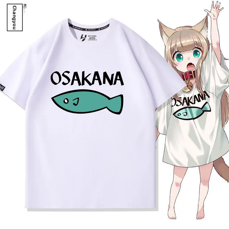 

Couples ort Sve T-irt Cartoon Anime Collaboration Loose Fit Summer Casual round Ne Print Cotton Youth Faion